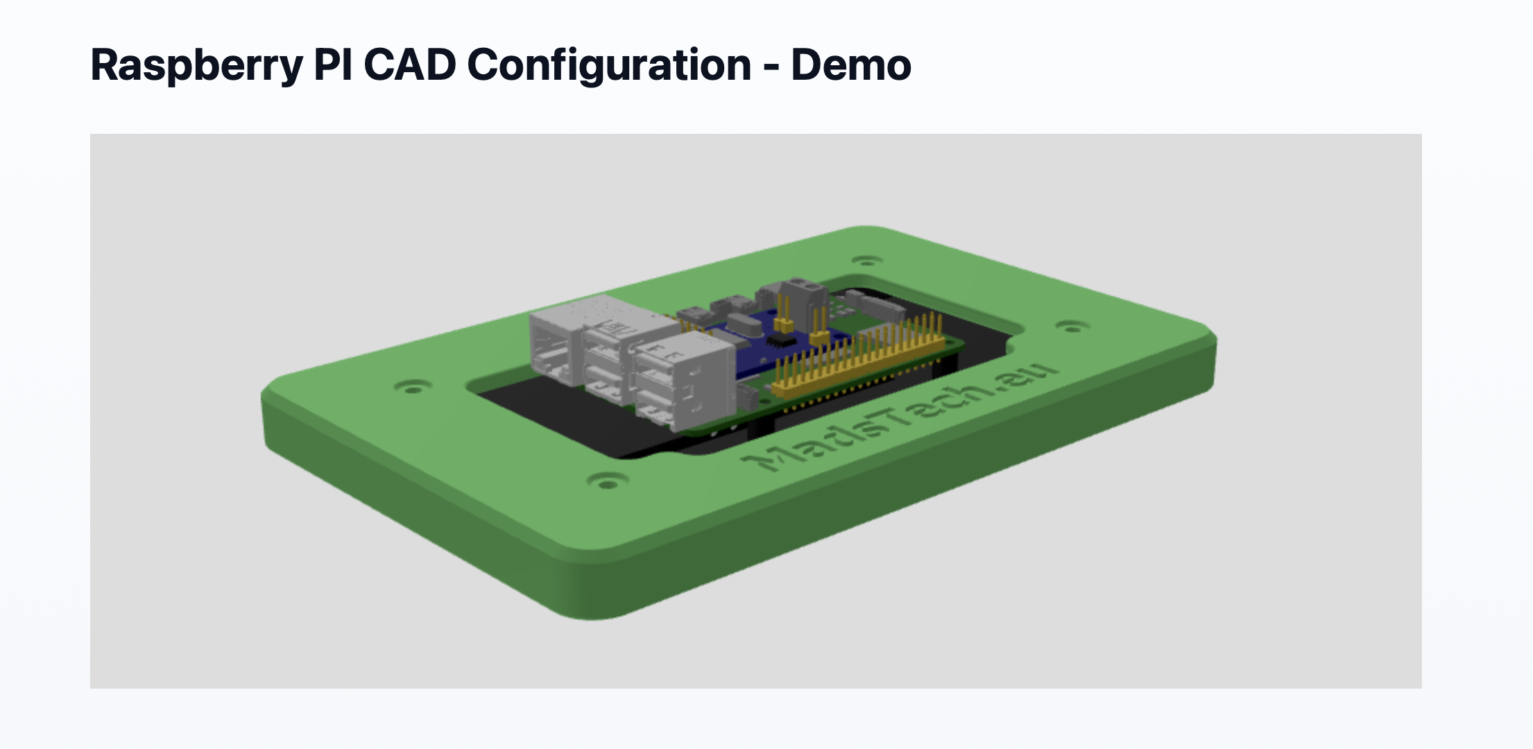 Raspberry PI 3d CAD Demo